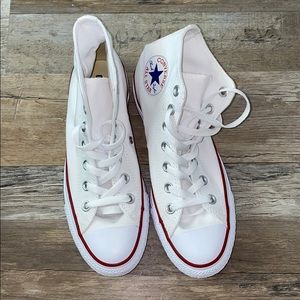 chuck taylor all star; white converse high tops
